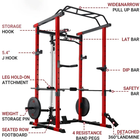 Equipamento de ginástica para ginástica Rack de gaiola de alimentação Rack de alimentação de gaiola de agachamento